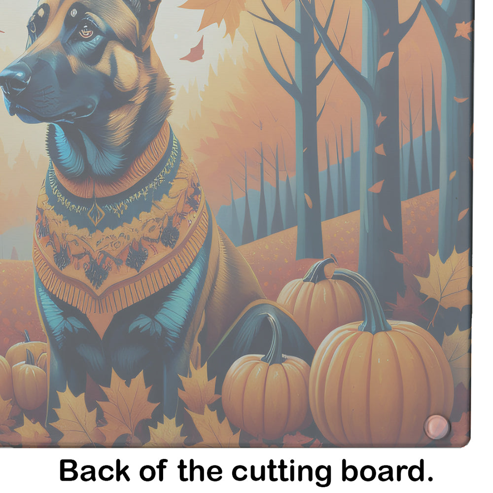 Glamorous Pups : Belgian Malinois Fall Glass Cutting Board