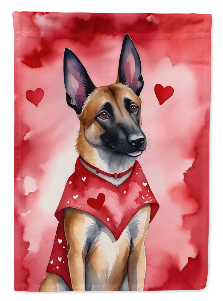 Glamorous Pups : Belgian Malinois My Valentine House Flag