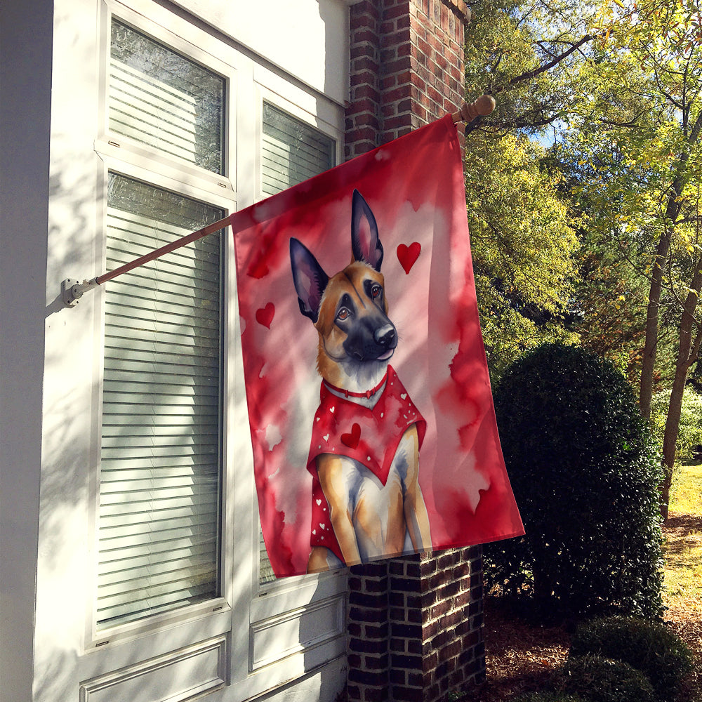 Glamorous Pups : Belgian Malinois My Valentine House Flag