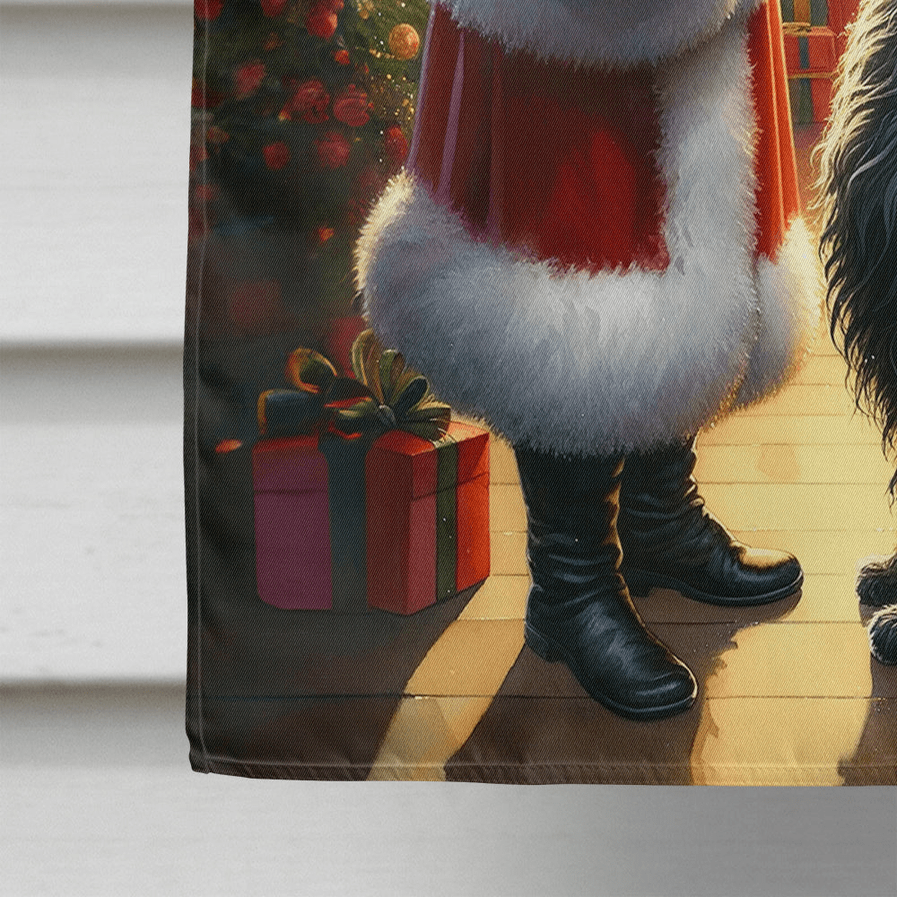 Glamorous Pups : Belgian Sheepdog and Santa Claus House Flag