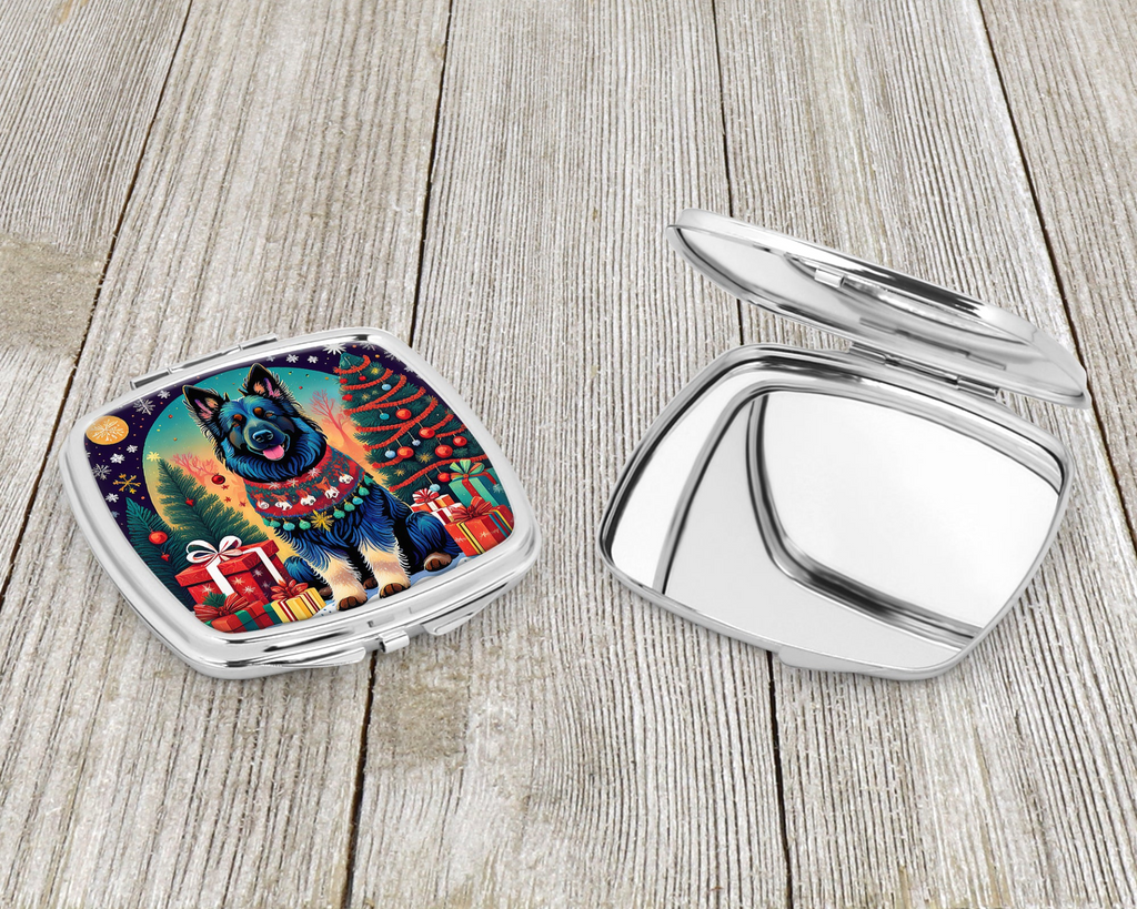 Glamorous Pups : Belgian Sheepdog Christmas Compact Mirror