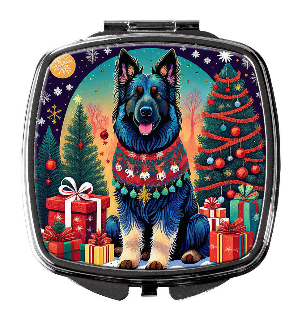 Glamorous Pups : Belgian Sheepdog Christmas Compact Mirror
