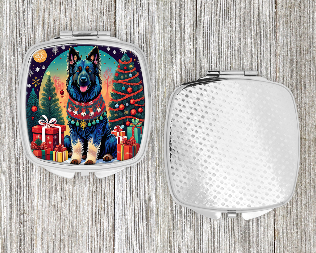 Glamorous Pups : Belgian Sheepdog Christmas Compact Mirror