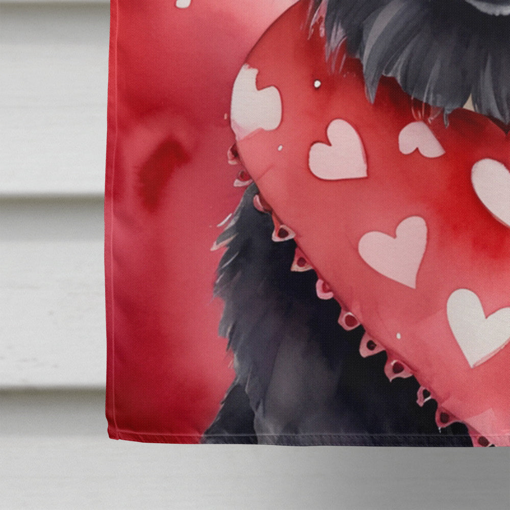 Glamorous Pups : Belgian Sheepdog My Valentine House Flag