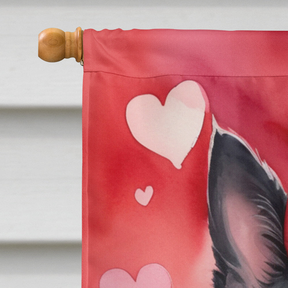 Glamorous Pups : Belgian Sheepdog My Valentine House Flag