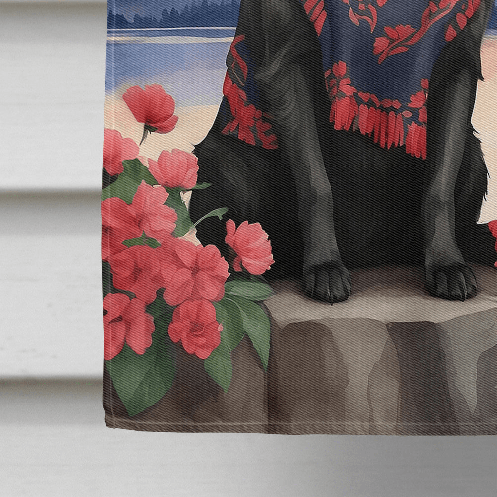 Glamorous Pups : Belgian Sheepdog Two Hearts House Flag