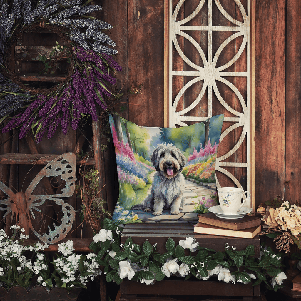 Glamorous Pups : Bergamasco Sheepdog Spring Path Throw Pillow