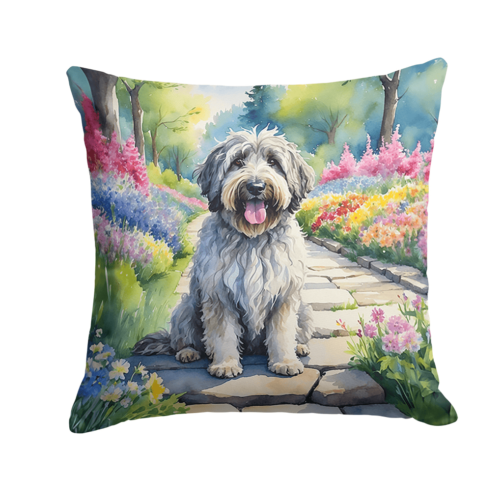 Glamorous Pups : Bergamasco Sheepdog Spring Path Throw Pillow