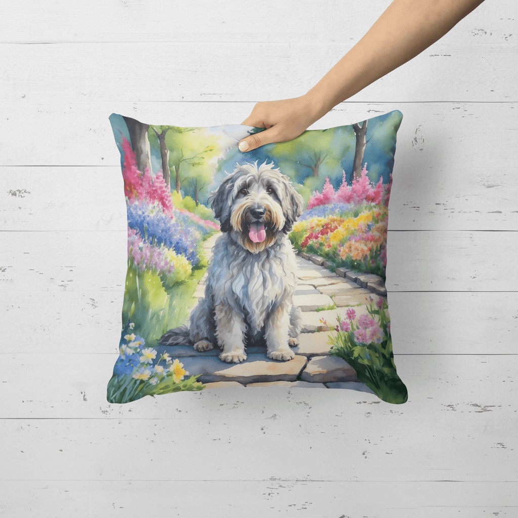 Glamorous Pups : Bergamasco Sheepdog Spring Path Throw Pillow