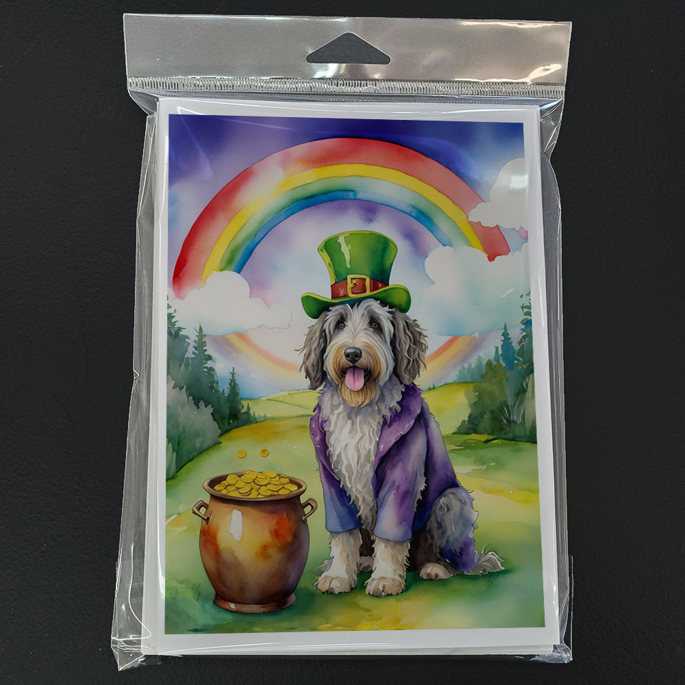 Glamorous Pups : Bergamasco Sheepdog St Patrick's Day Greeting Cards Pack of 8