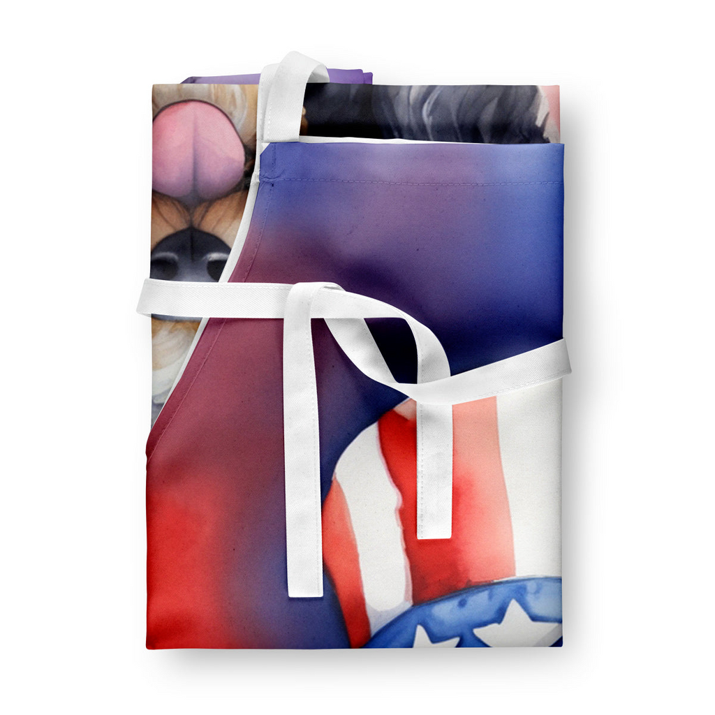 Glamorous Pups : Bernedoodle Patriotic American Apron
