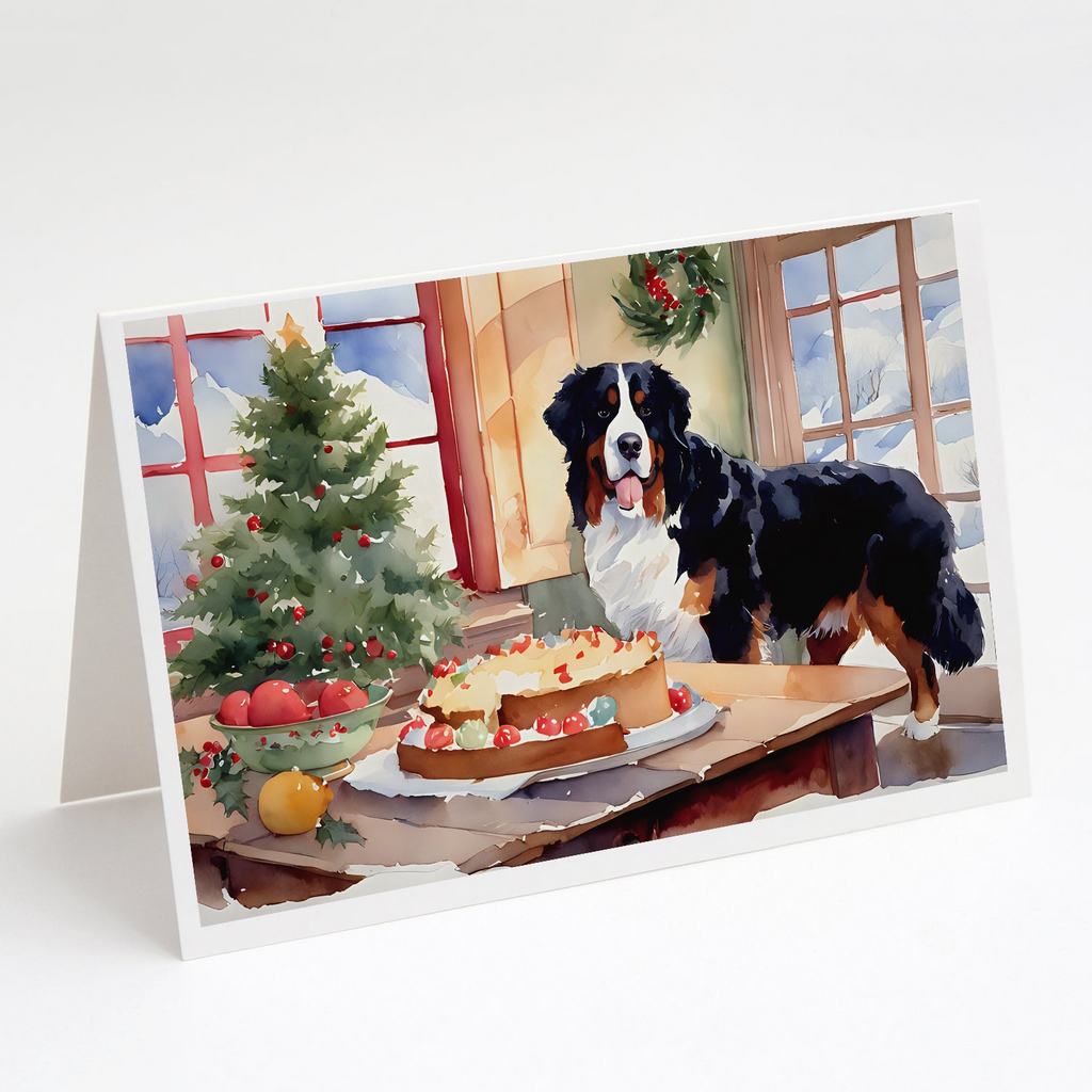 Glamorous Pups : Bernese Mountain Dog Christmas Cookies Greeting Cards Pack of 8