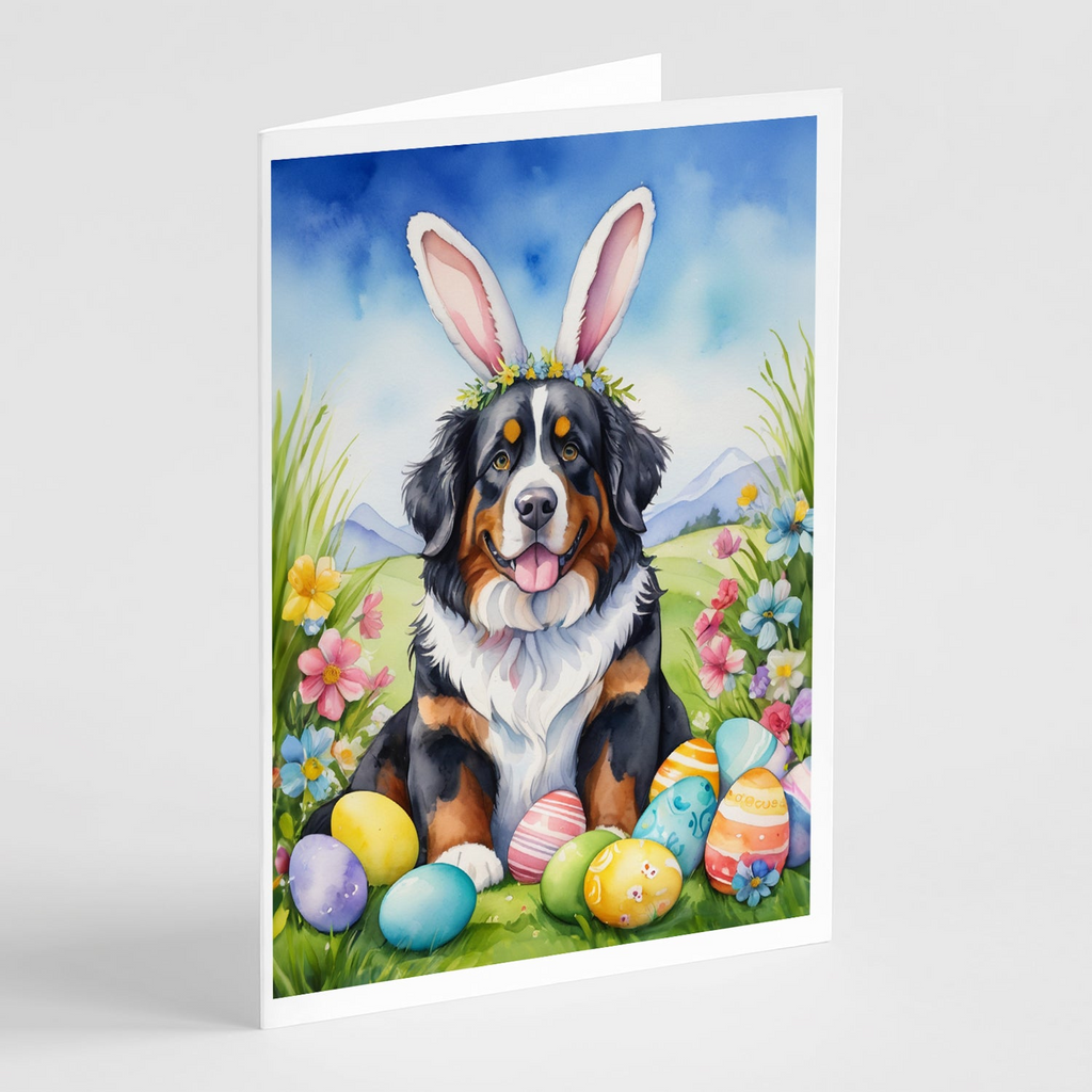 Glamorous Pups : Bernese Mountain Dog Easter Egg Hunt Greeting Cards Pack of 8