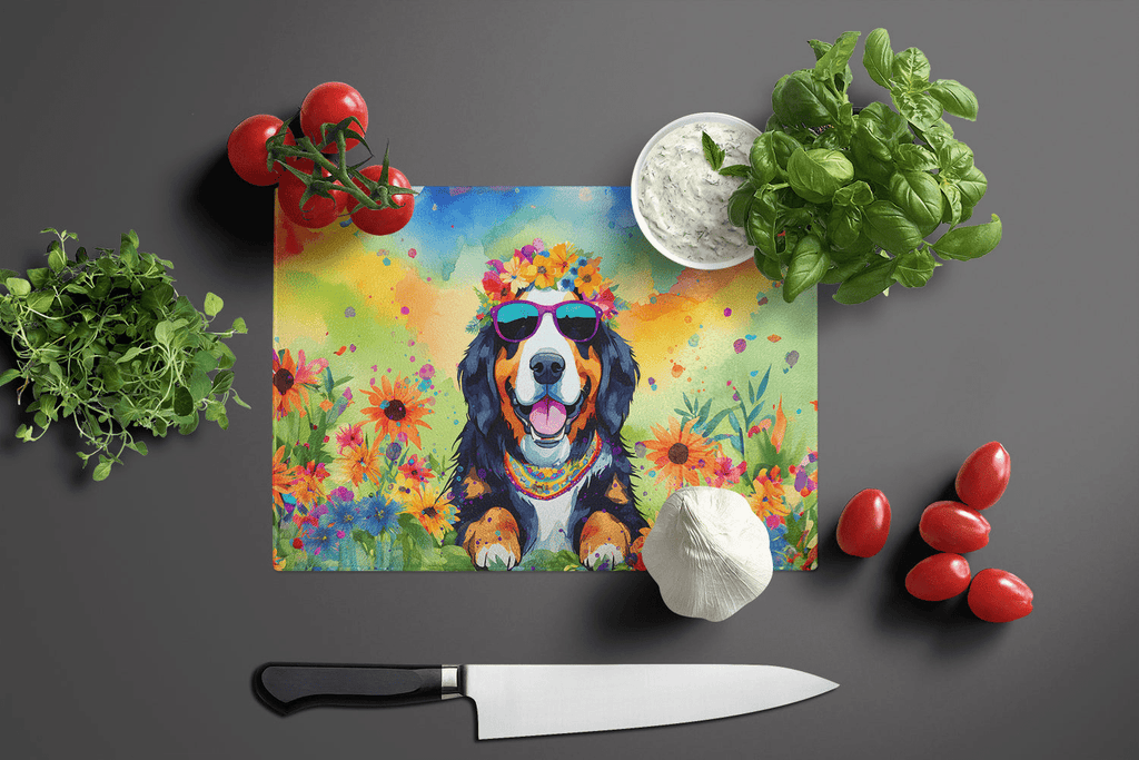 Glamorous Pups : Bernese Mountain Dog Hippie Dawg Glass Cutting Board