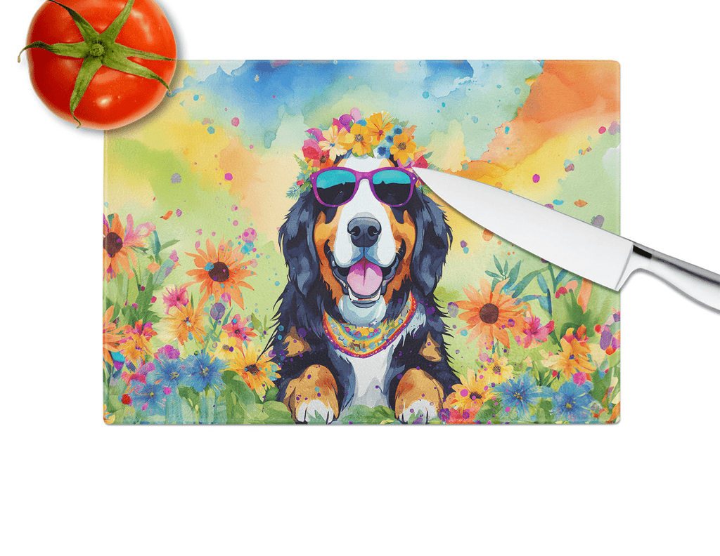 Glamorous Pups : Bernese Mountain Dog Hippie Dawg Glass Cutting Board