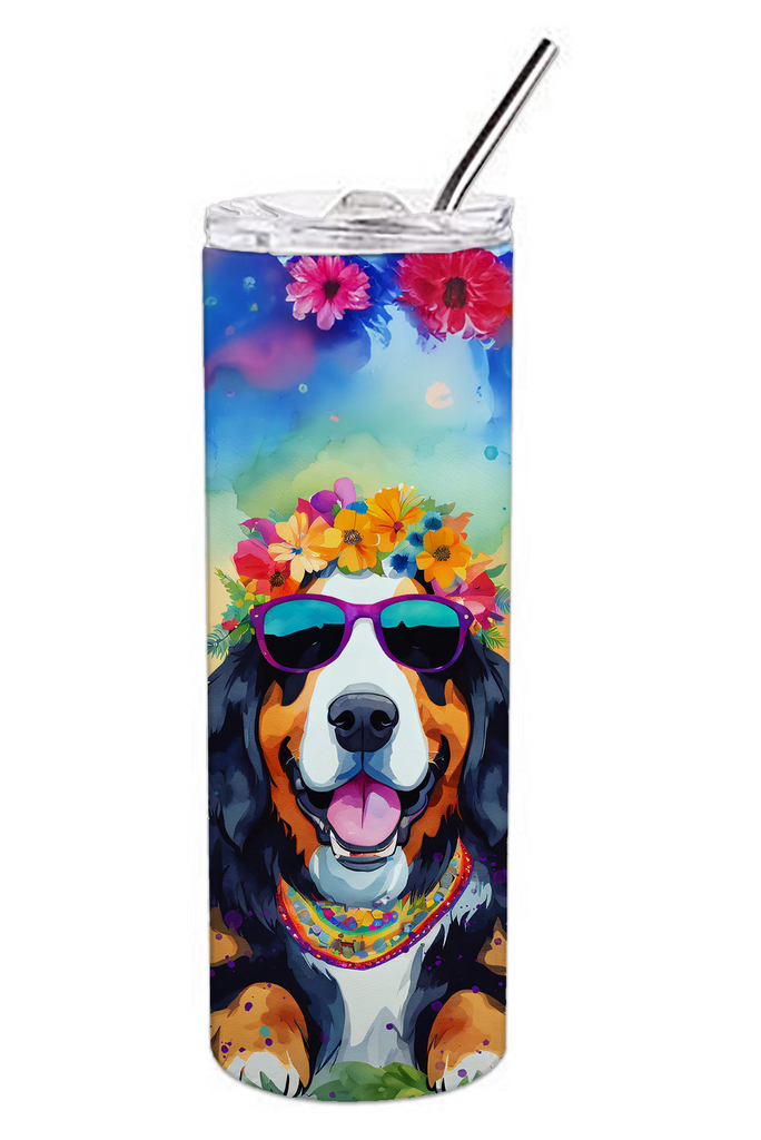 Glamorous Pups : Bernese Mountain Dog Hippie Dawg Stainless Steel Skinny Tumbler