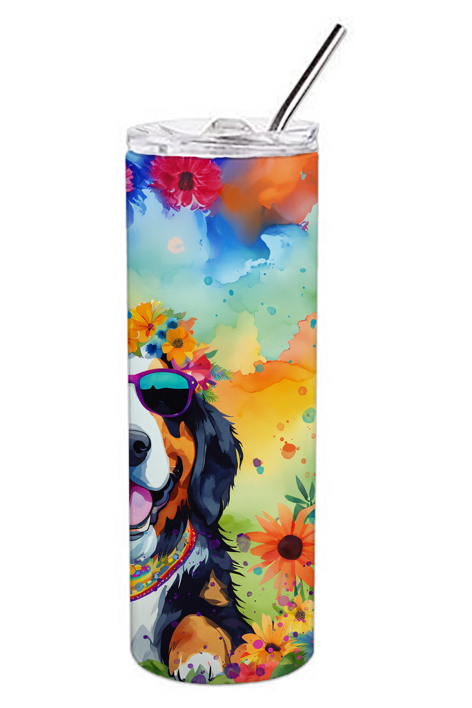Glamorous Pups : Bernese Mountain Dog Hippie Dawg Stainless Steel Skinny Tumbler