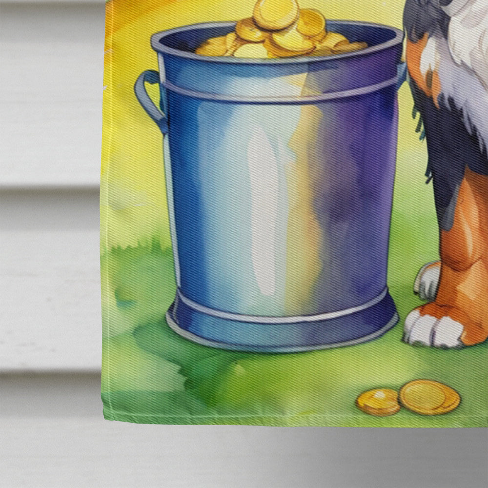 Glamorous Pups : Bernese Mountain Dog St Patrick's Day House Flag