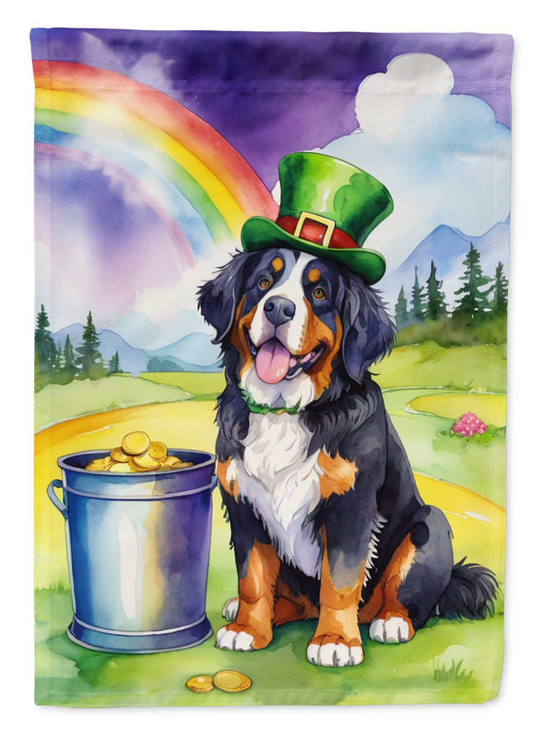 Glamorous Pups : Bernese Mountain Dog St Patrick's Day House Flag