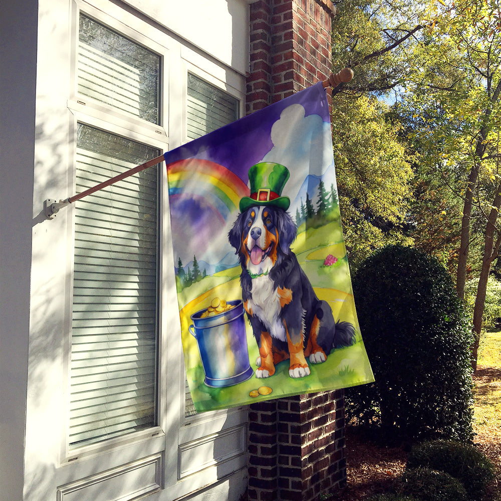 Glamorous Pups : Bernese Mountain Dog St Patrick's Day House Flag