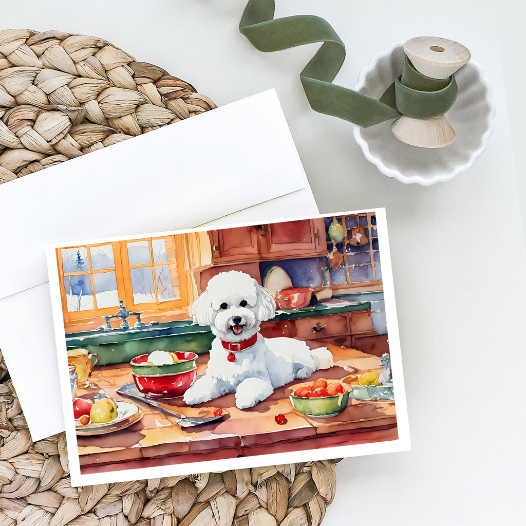 Glamorous Pups : Bichon Frise Christmas Cookies Greeting Cards Pack of 8