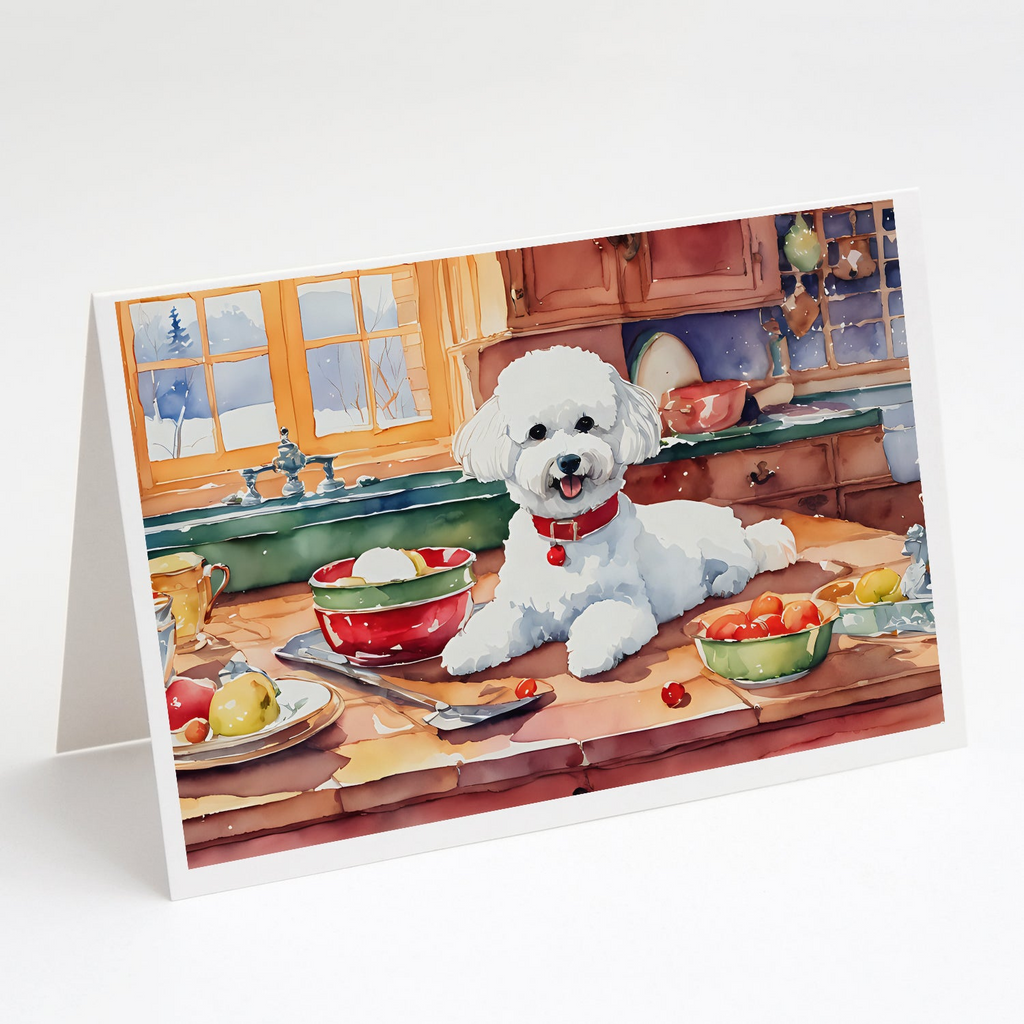 Glamorous Pups : Bichon Frise Christmas Cookies Greeting Cards Pack of 8