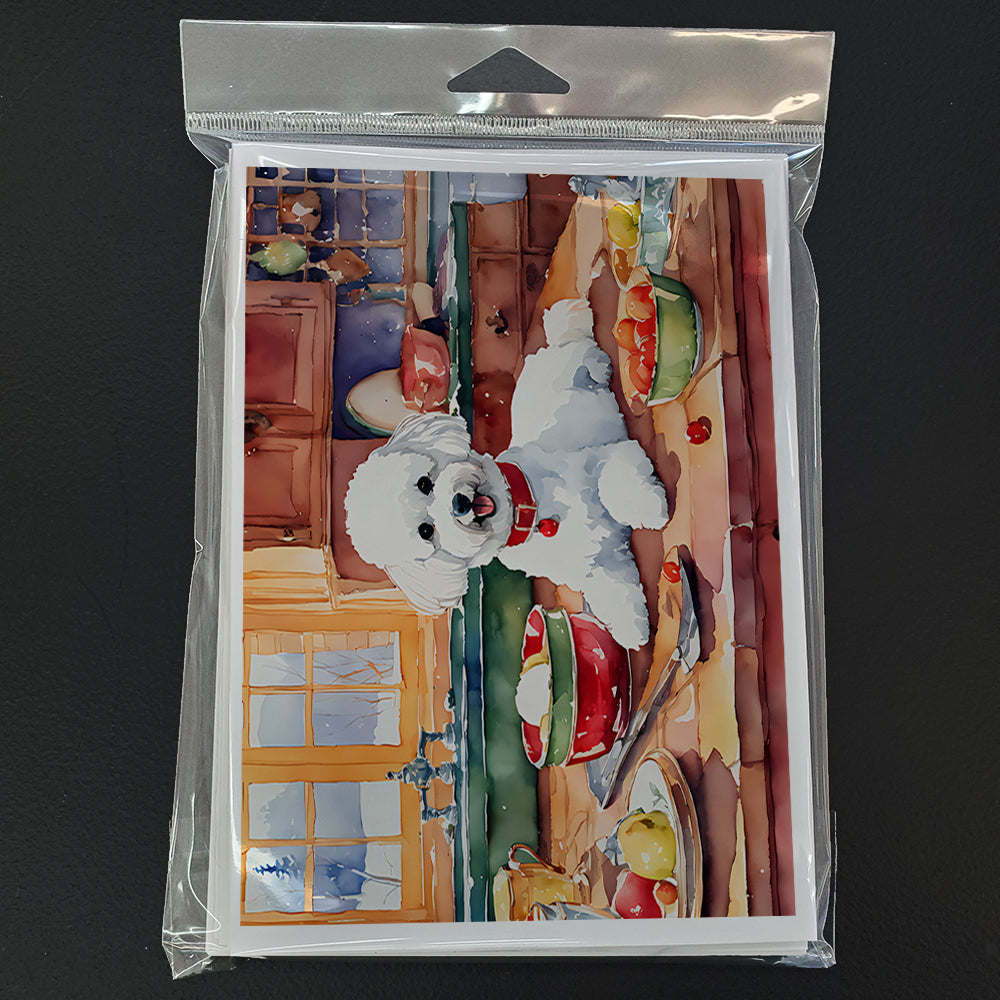 Glamorous Pups : Bichon Frise Christmas Cookies Greeting Cards Pack of 8