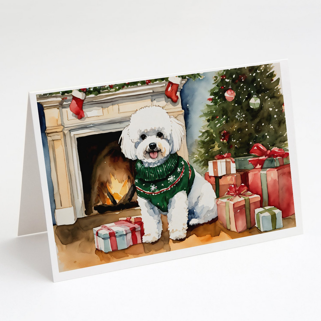 Glamorous Pups : Bichon Frise Christmas Greeting Cards Pack of 8