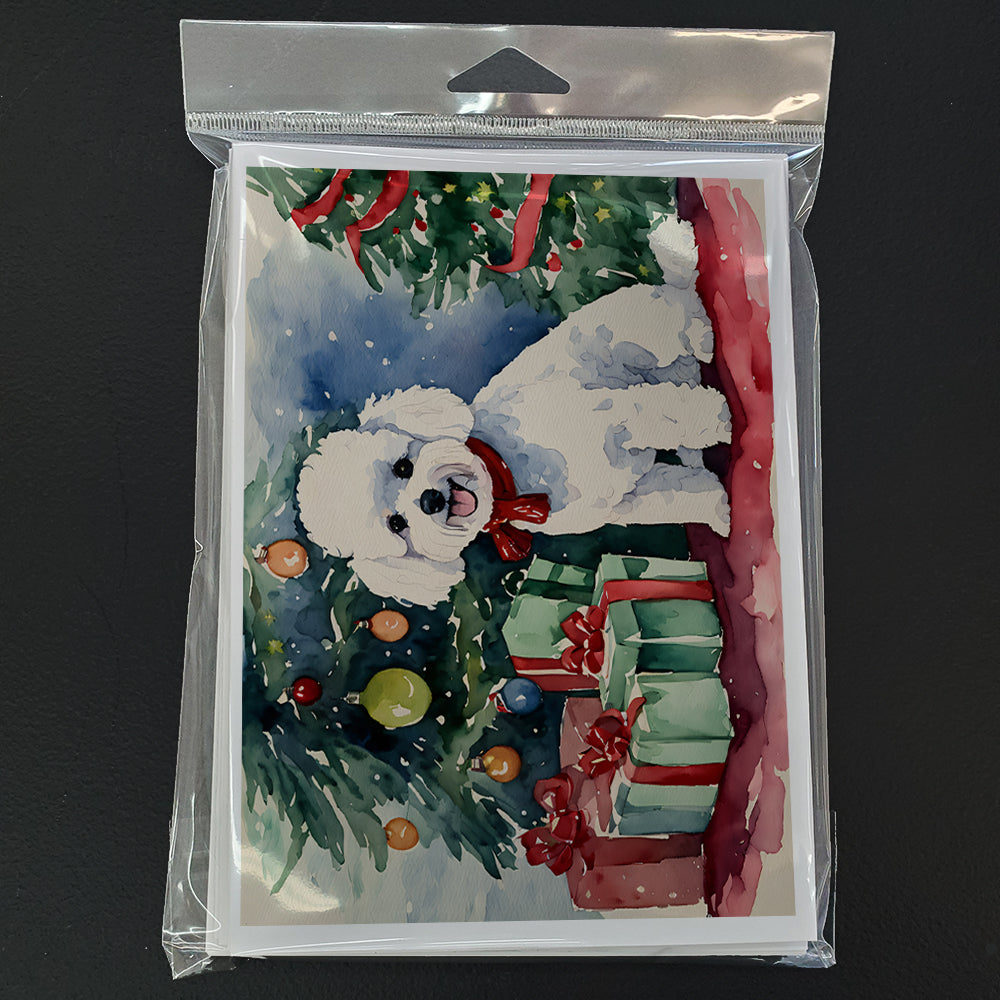 Glamorous Pups : Bichon Frise Christmas Greeting Cards Pack of 8