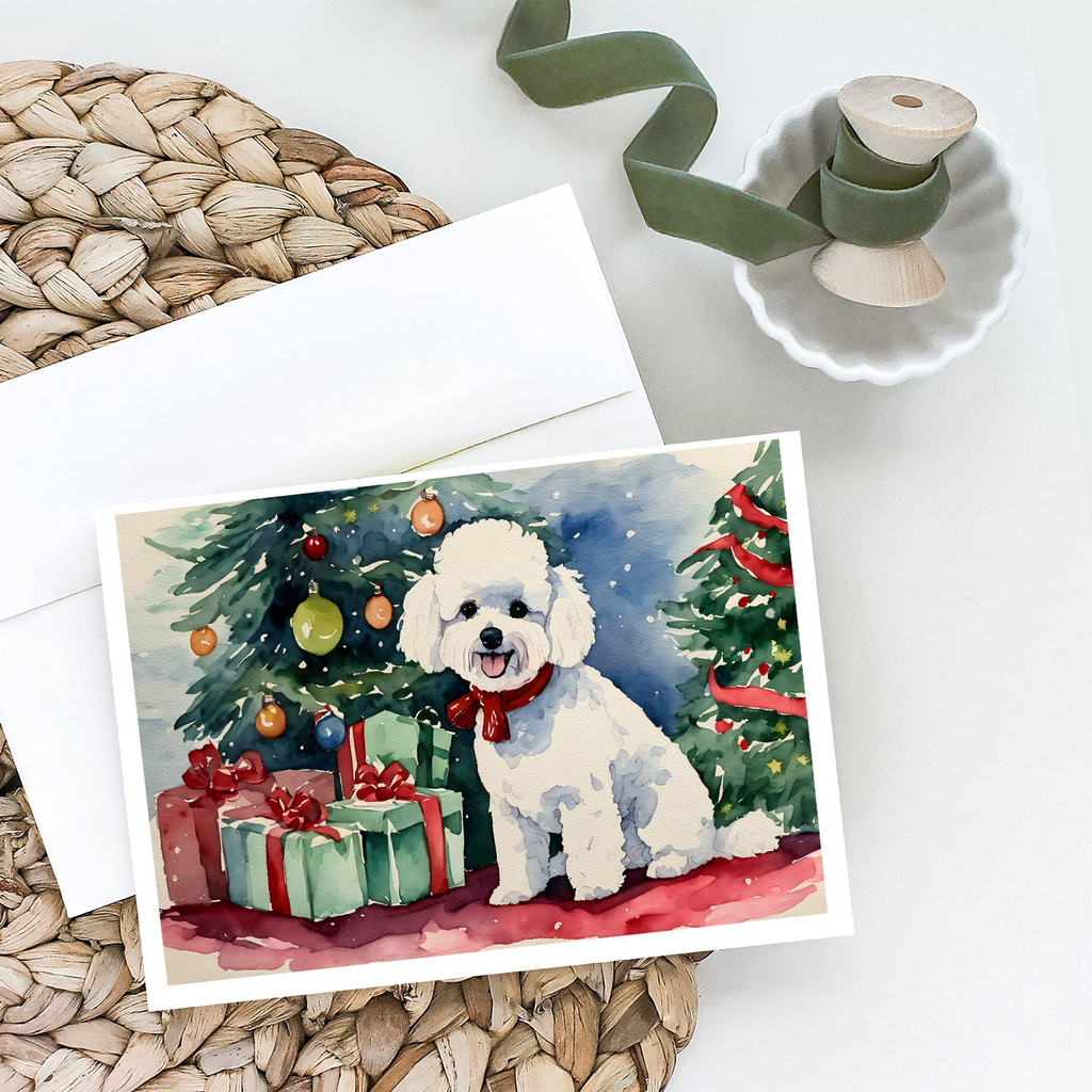 Glamorous Pups : Bichon Frise Christmas Greeting Cards Pack of 8