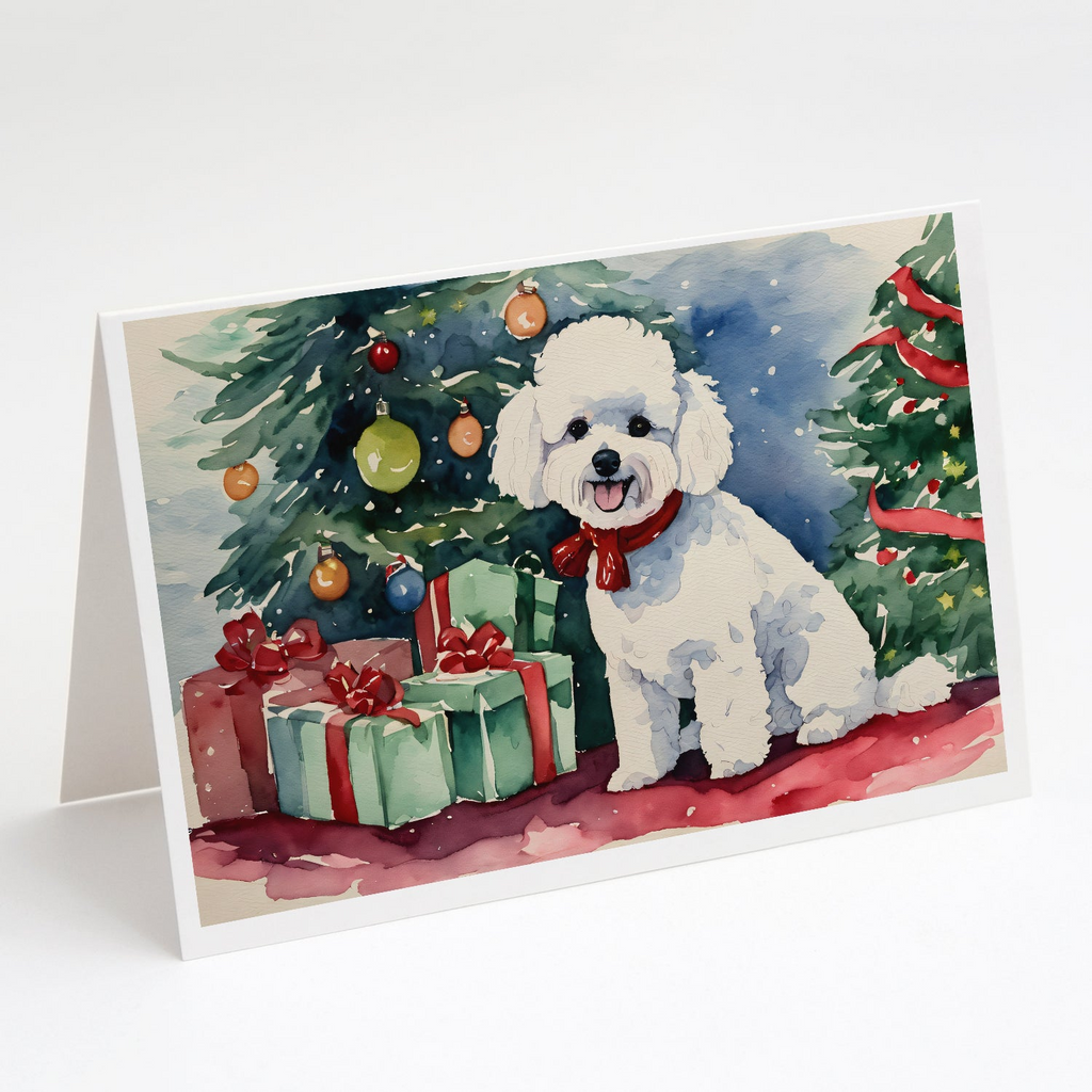 Glamorous Pups : Bichon Frise Christmas Greeting Cards Pack of 8