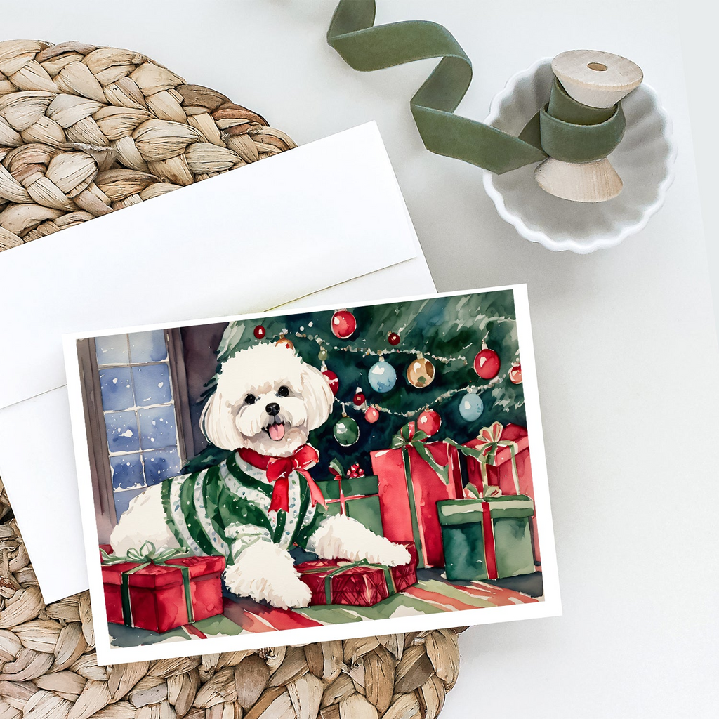 Glamorous Pups : Bichon Frise Christmas Greeting Cards Pack of 8