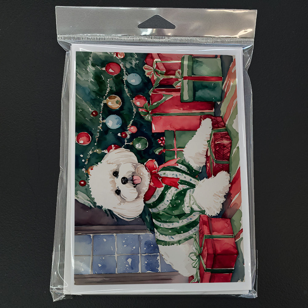 Glamorous Pups : Bichon Frise Christmas Greeting Cards Pack of 8