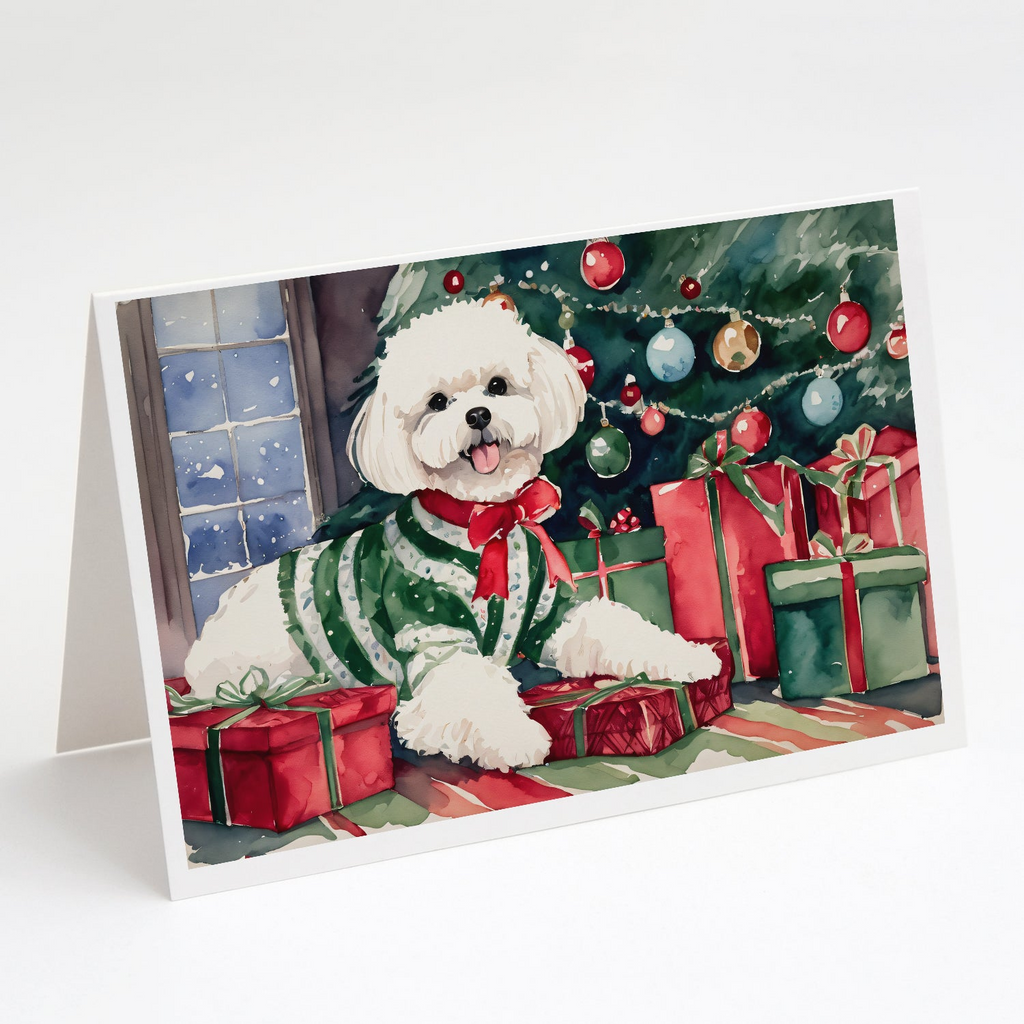Glamorous Pups : Bichon Frise Christmas Greeting Cards Pack of 8