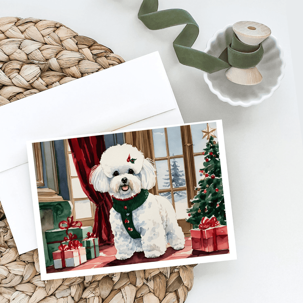 Glamorous Pups : Bichon Frise Christmas Greeting Cards Pack of 8