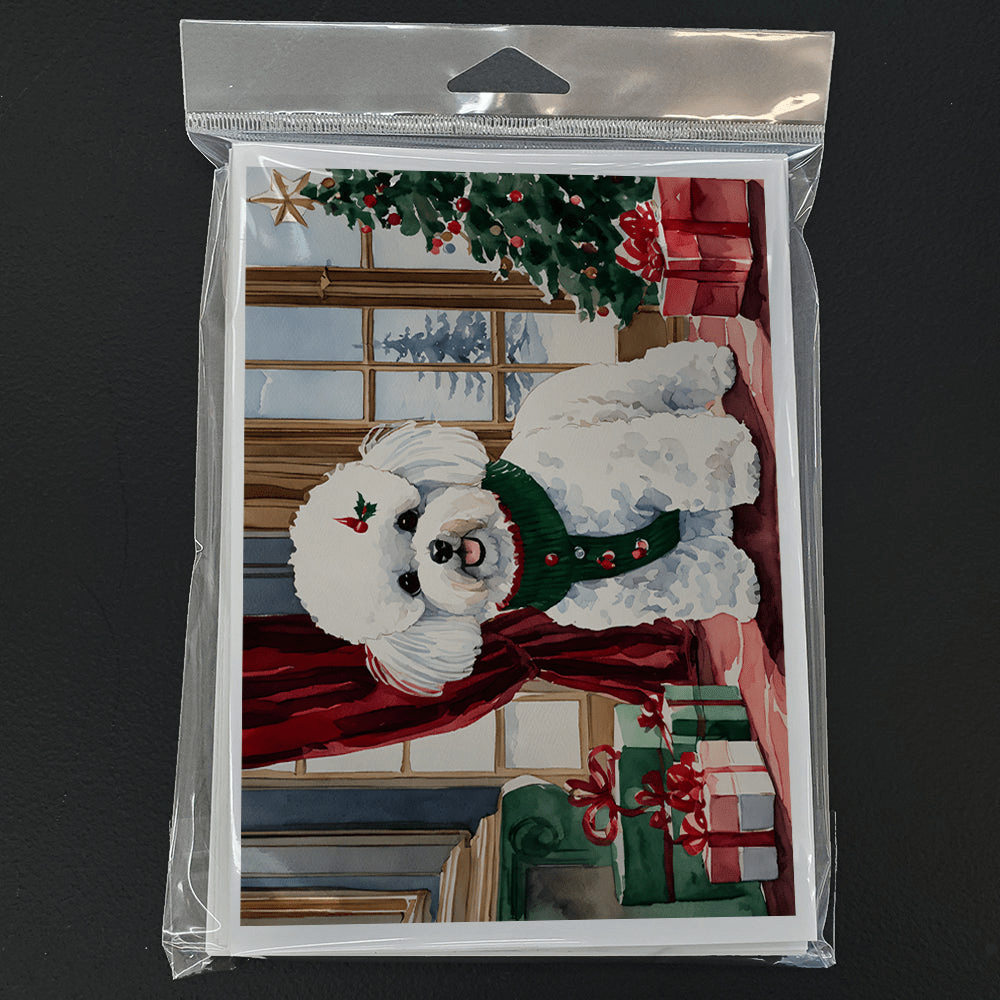 Glamorous Pups : Bichon Frise Christmas Greeting Cards Pack of 8