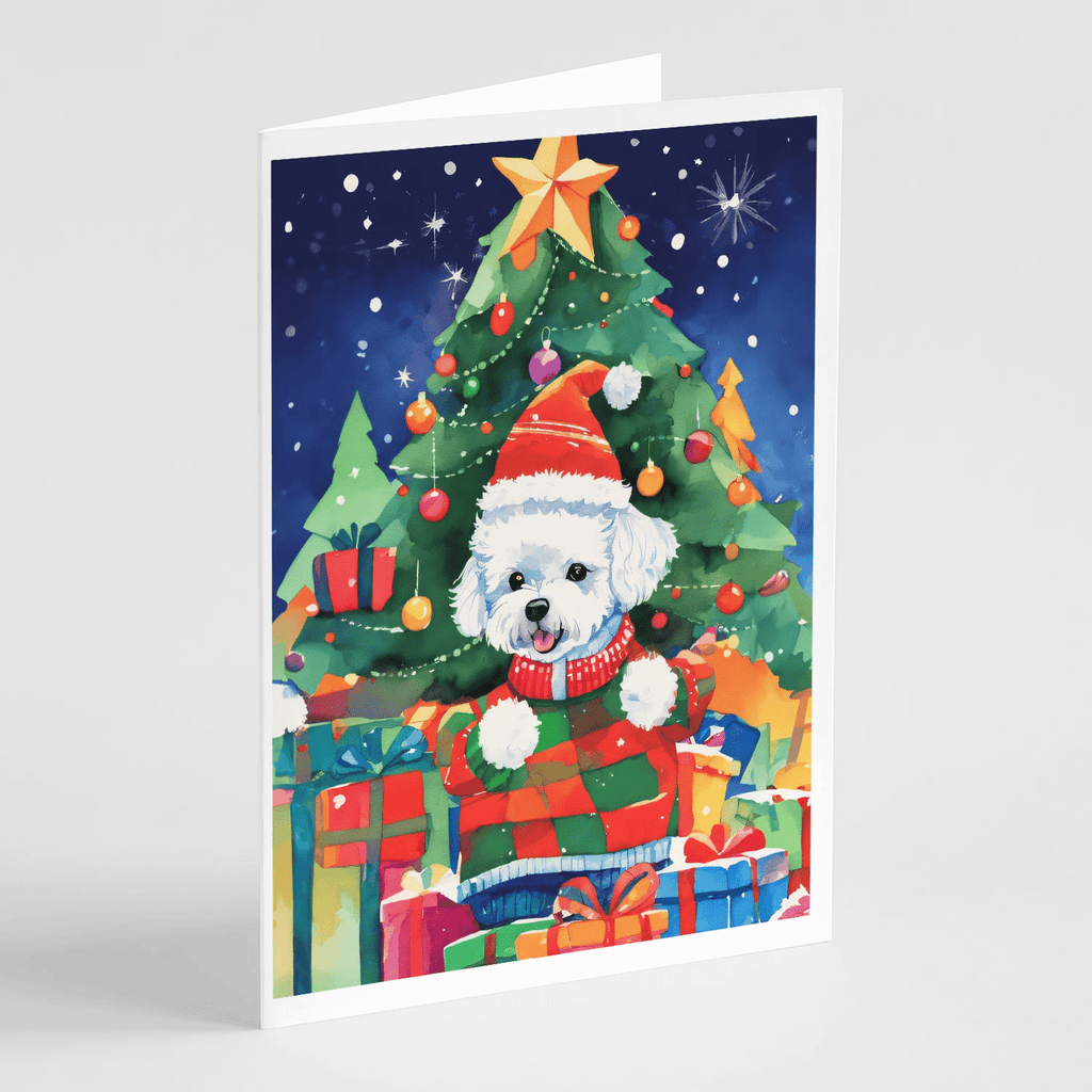 Glamorous Pups : Bichon Frise Christmas Greeting Cards Pack of 8