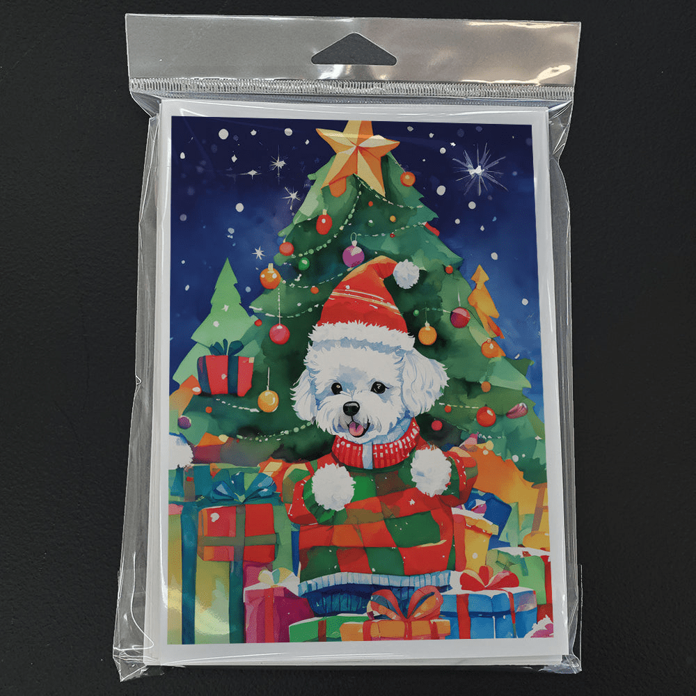 Glamorous Pups : Bichon Frise Christmas Greeting Cards Pack of 8