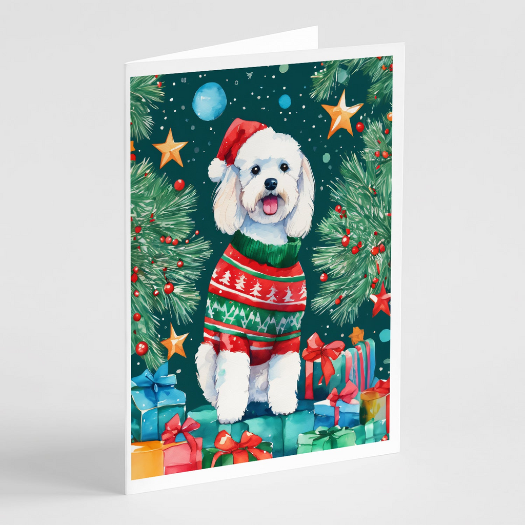 Glamorous Pups : Bichon Frise Christmas Greeting Cards Pack of 8