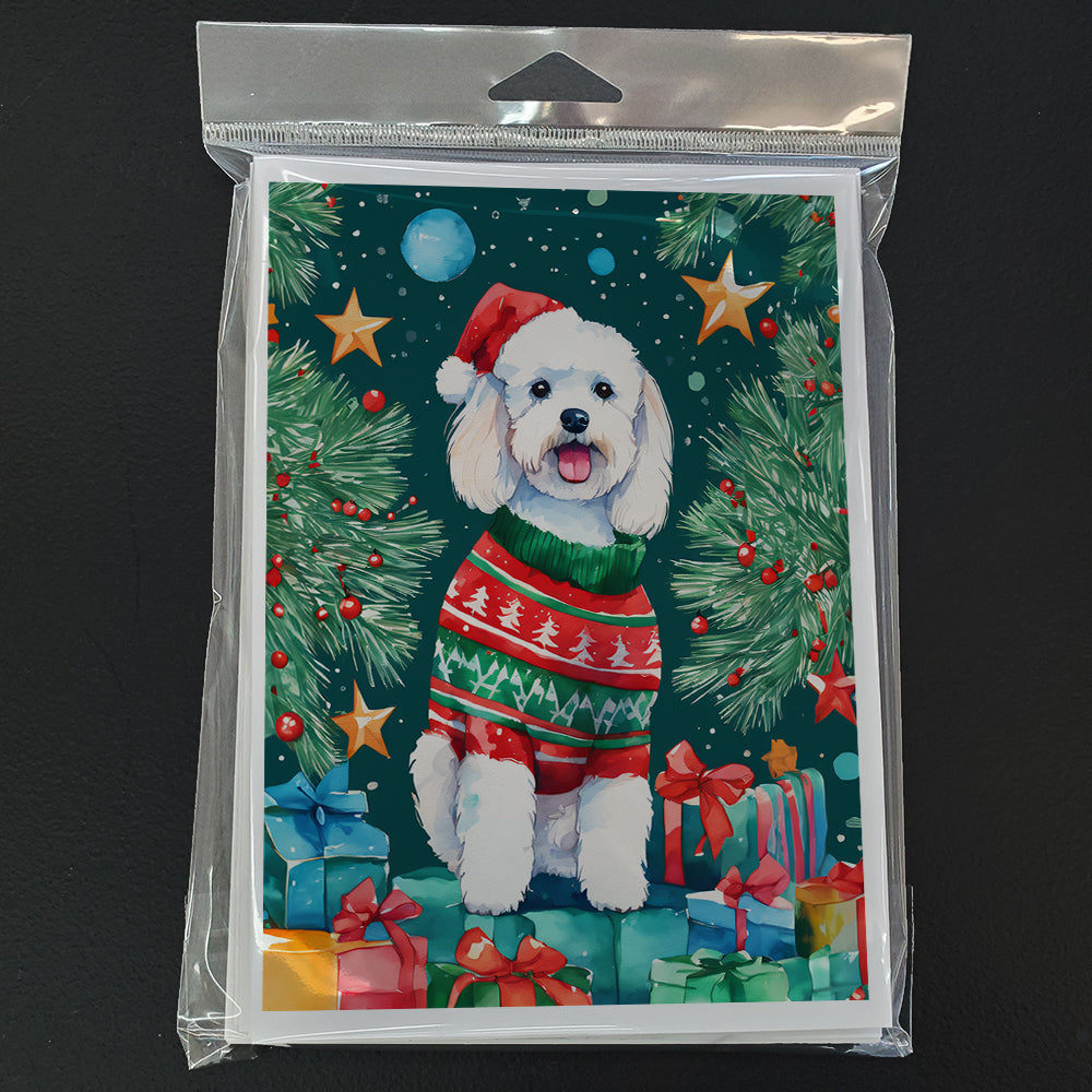 Glamorous Pups : Bichon Frise Christmas Greeting Cards Pack of 8