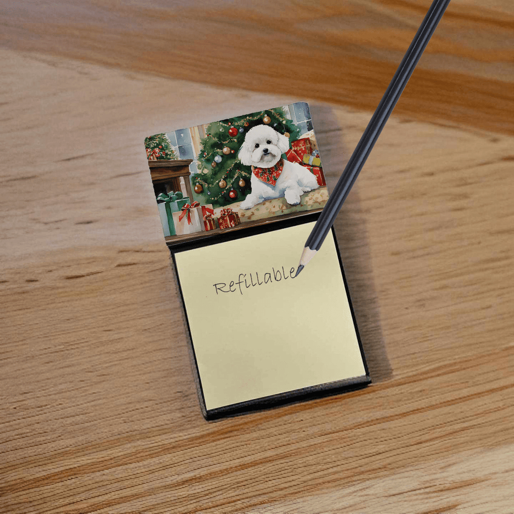 Glamorous Pups : Bichon Frise Cozy Christmas Sticky Note Holder