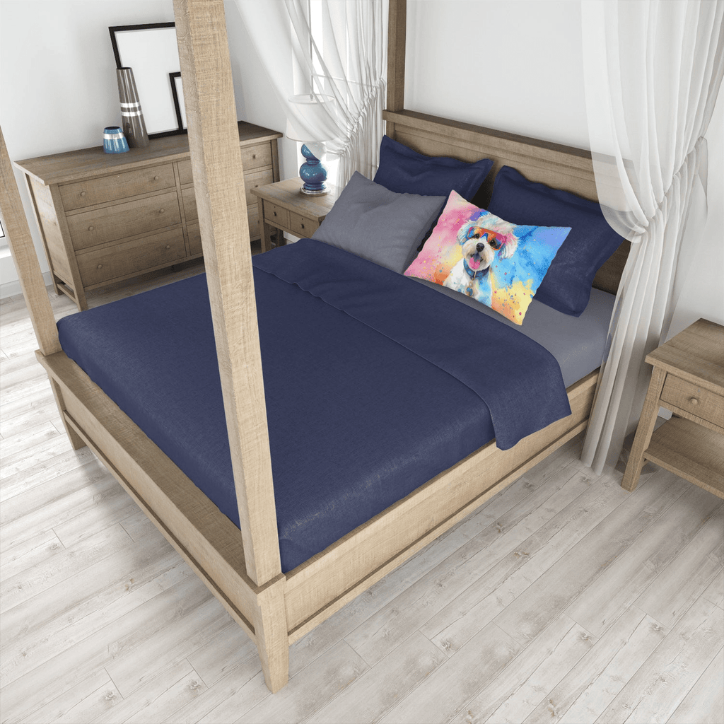 Glamorous Pups : Bichon Frise Hippie Dawg Standard Pillowcase