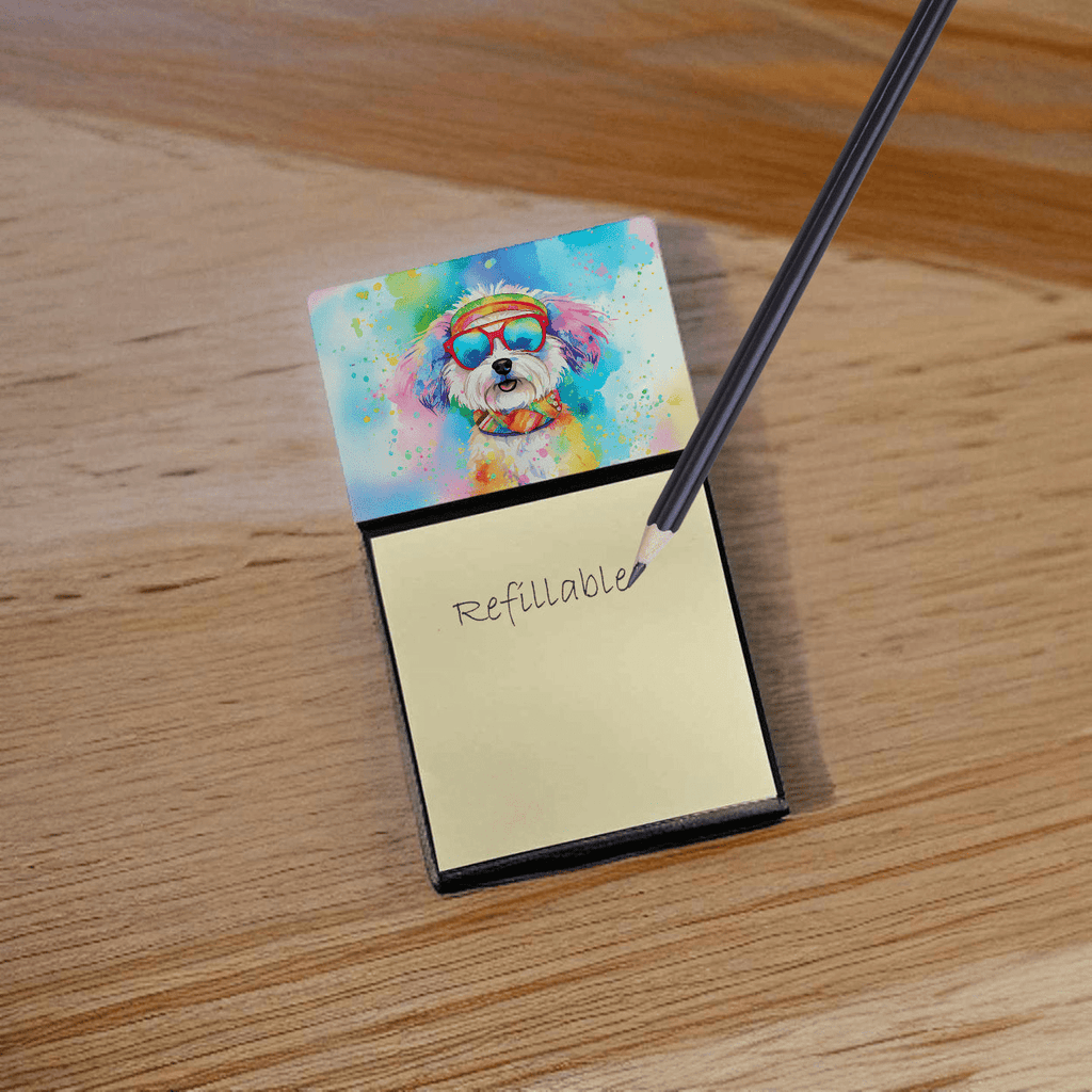 Glamorous Pups : Bichon Frise Hippie Dawg Sticky Note Holder