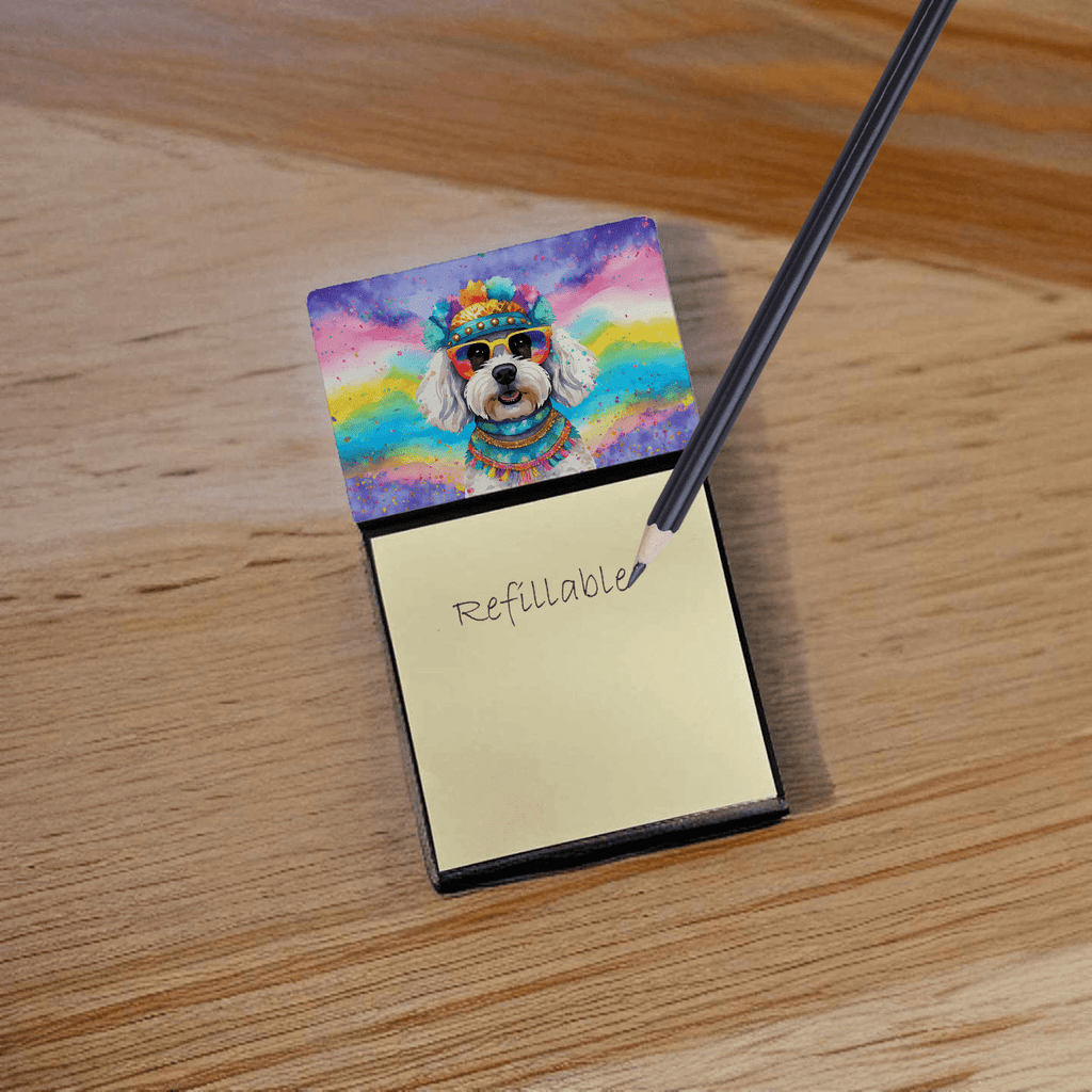 Glamorous Pups : Bichon Frise Hippie Dawg Sticky Note Holder