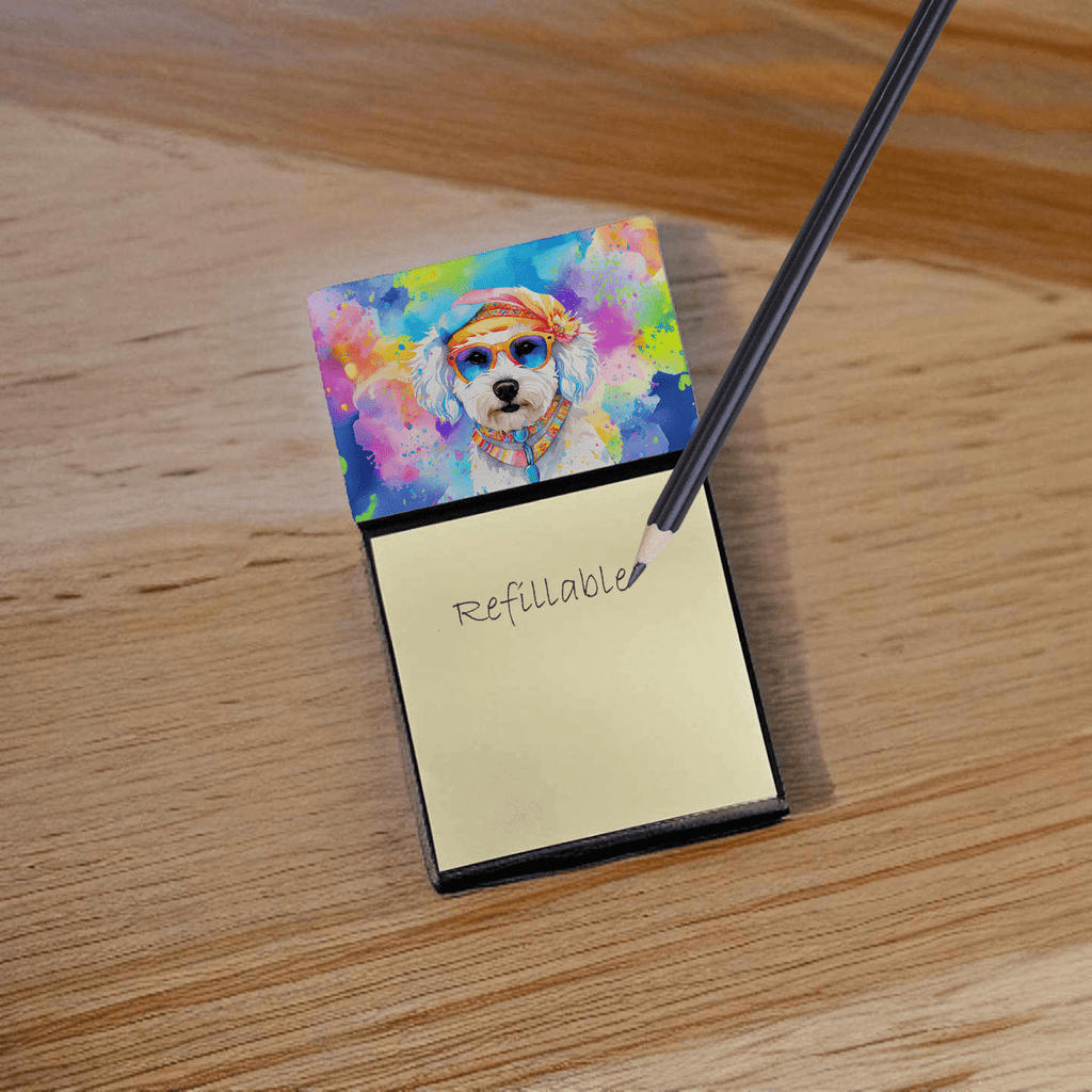 Glamorous Pups : Bichon Frise Hippie Dawg Sticky Note Holder