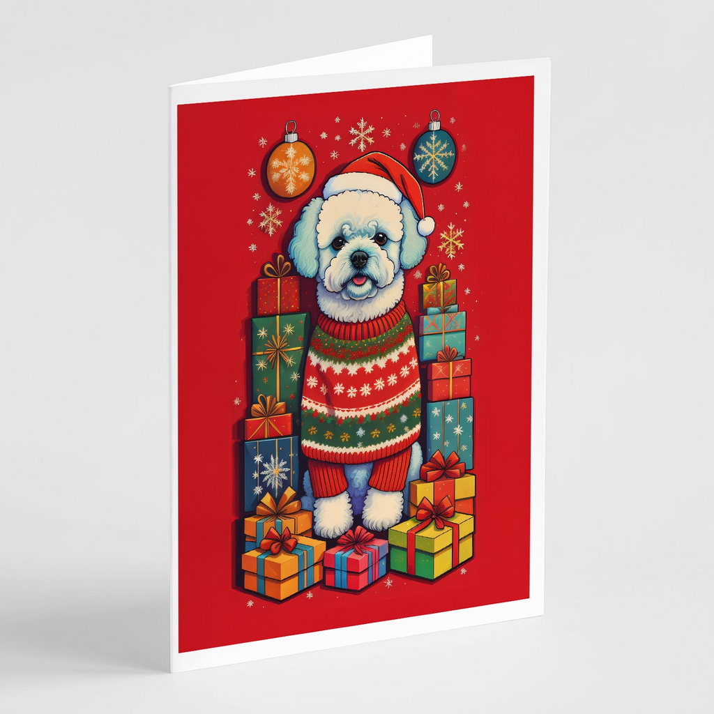 Glamorous Pups : Bichon Frise Holiday Christmas Greeting Cards Pack of 8