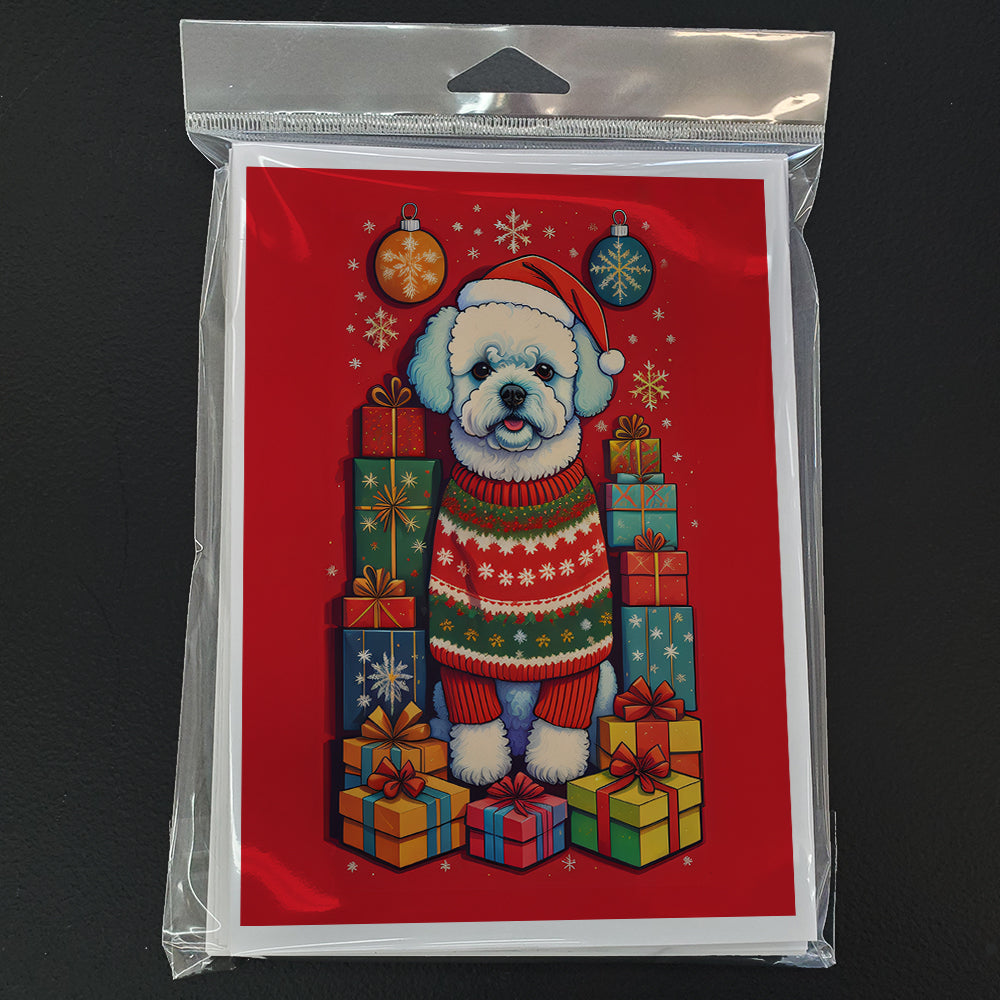 Glamorous Pups : Bichon Frise Holiday Christmas Greeting Cards Pack of 8