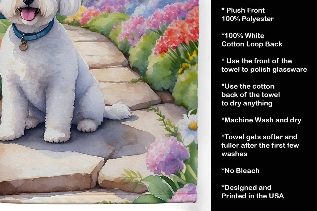 Glamorous Pups : Bichon Frise Spring Path Kitchen Towel