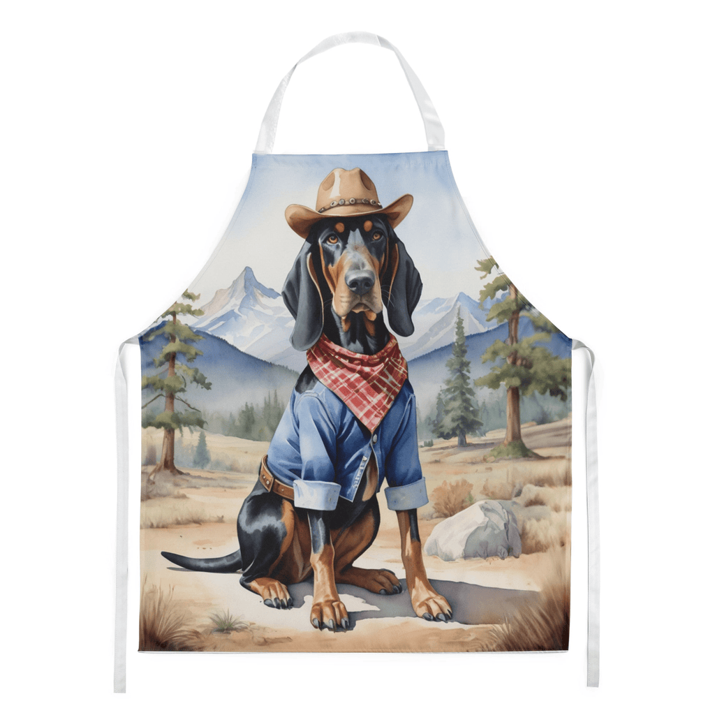 Glamorous Pups : Black and Tan Coonhound Cowboy Welcome Apron