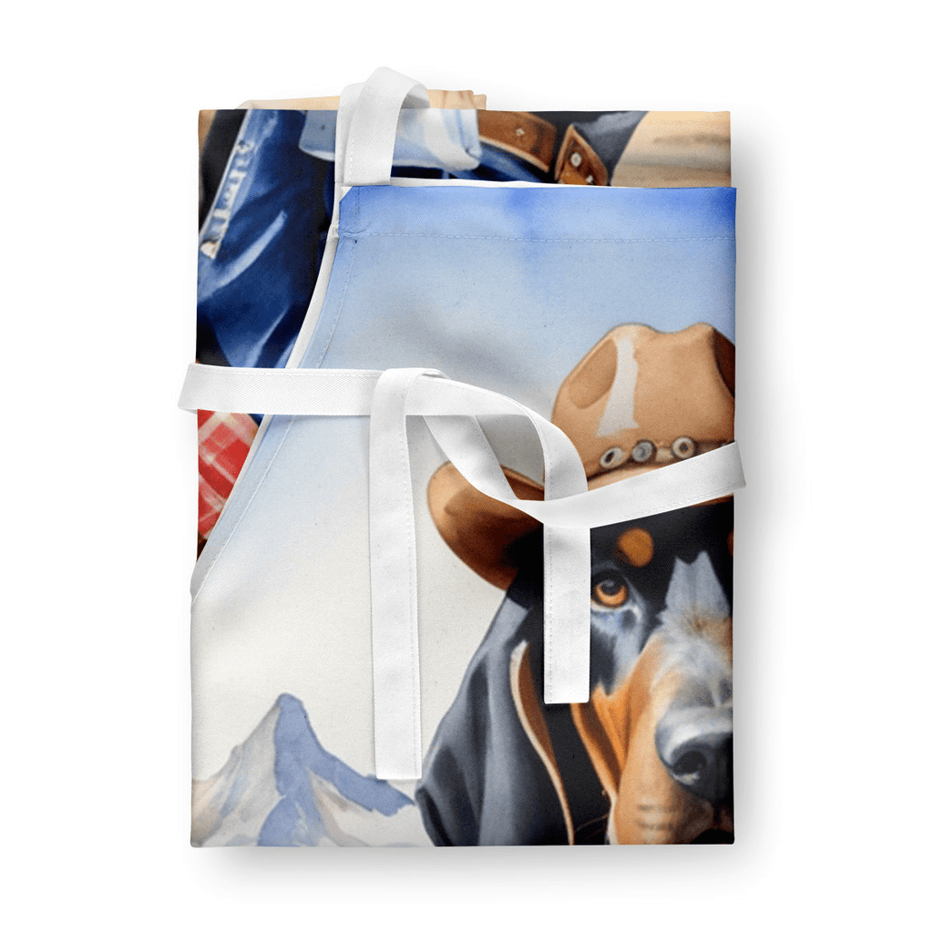 Glamorous Pups : Black and Tan Coonhound Cowboy Welcome Apron